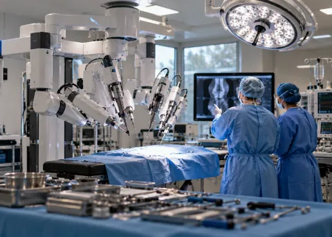 Da Vinci procedure growth in a modern robotic surgery operating room