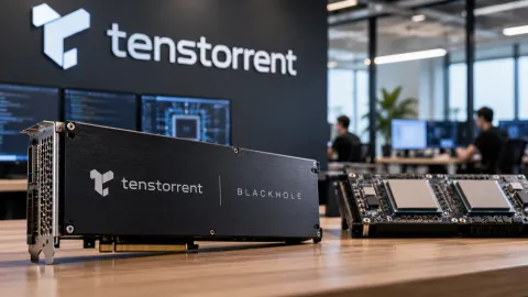 Tenstorrent Blackhole AI accelerator hardware, representing the company's products amid the Tenstorrent layoffs 2025 and developer-focused restructuring.
