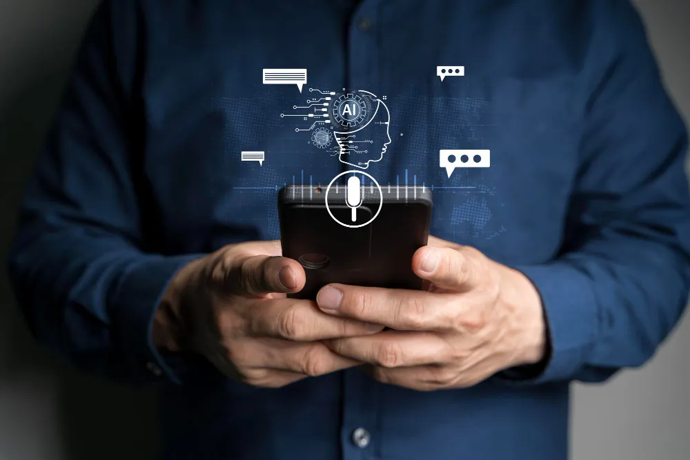 Omnichannel conversational AI technology connecting customer interactions across web chat, SMS, and messaging applications through intelligent automation and unified customer data.
