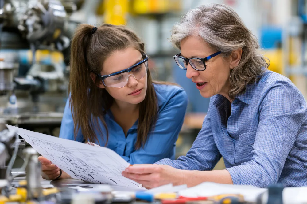Project-based engineering education showing engineering students collaborating on technical projects, developing prototypes, and applying classroom knowledge to real-world industry challenges.