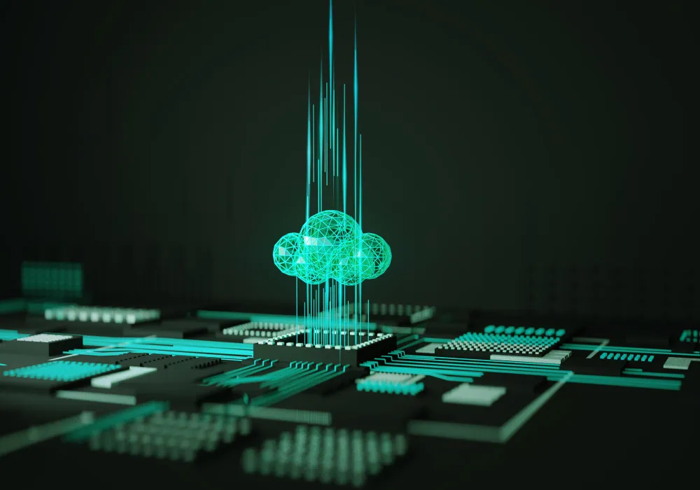 Sovereign AI infrastructure illustration showing advanced data centers, AI computing servers, secure cloud networks, and interconnected digital systems supporting national data sovereignty.