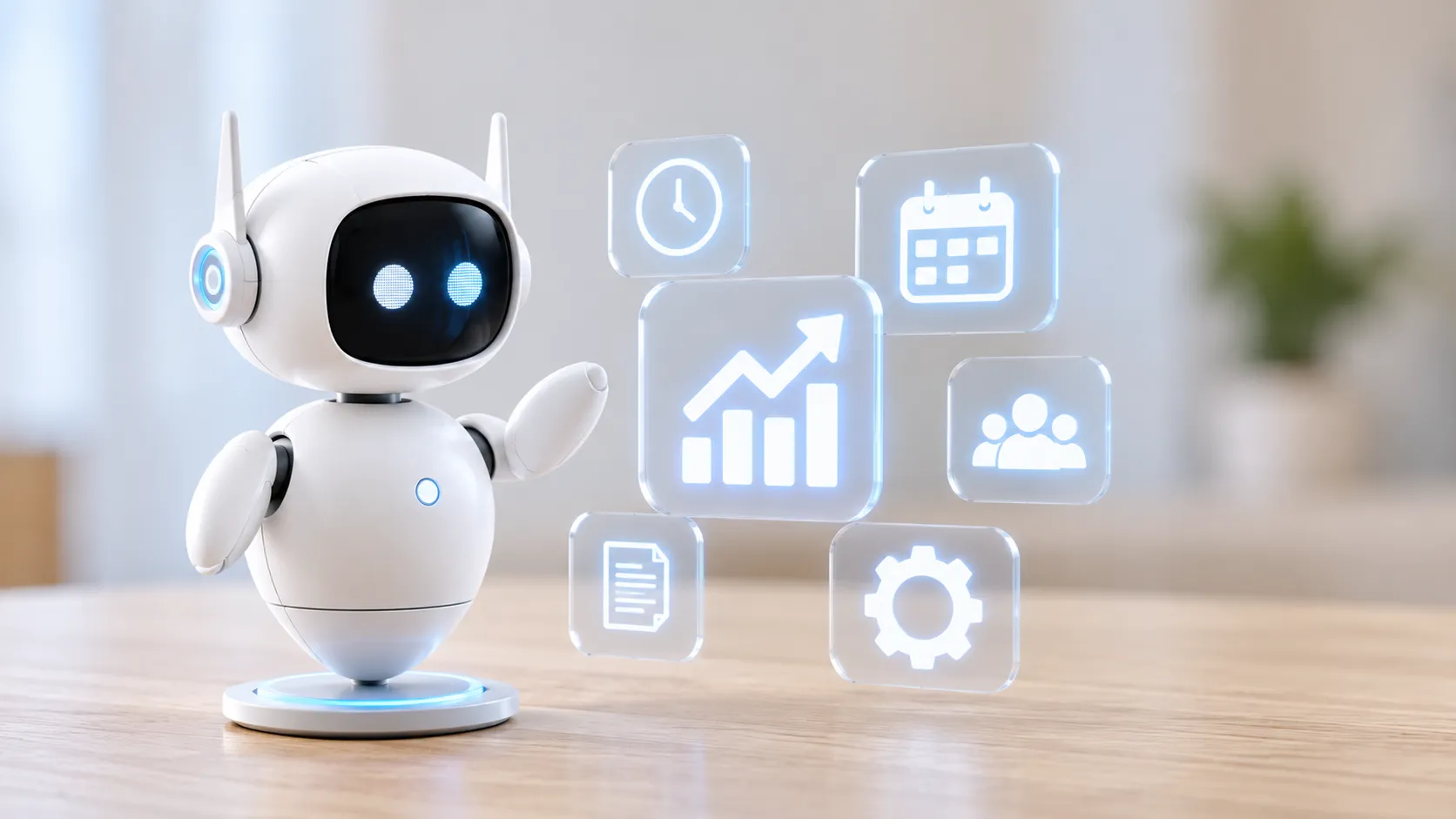 AI assistant robot representing the Town AI assistant