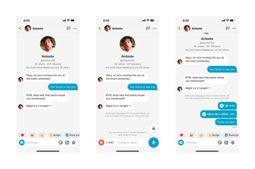 TikTok Adds Voice Notes and Image Sharing to Direct Messages