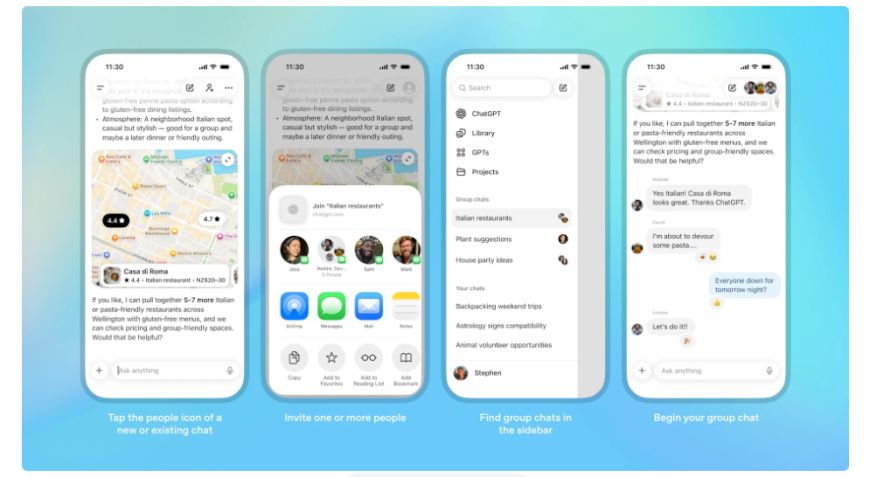 ChatGPT Launches Pilot Group Chats Across Japan, New Zealand, South Korea, and Taiwan