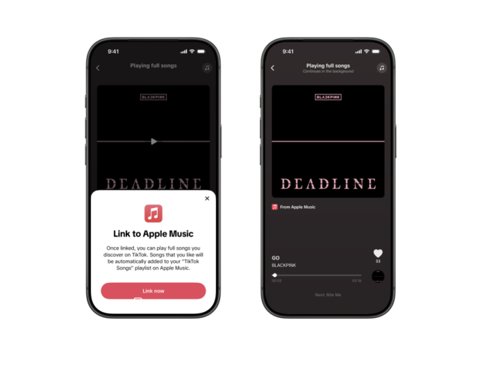 TikTok enables Apple Music subscribers to listen to full tracks directly inside the app