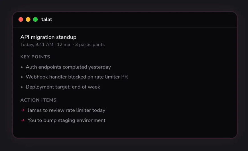 Talat launches an AI meeting notes tool that keeps data stored locally