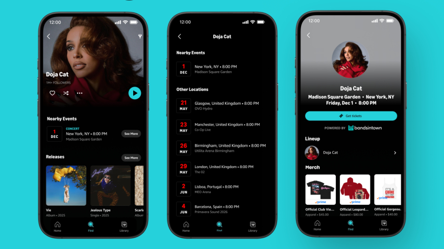 Amazon Music teams up with Bandsintown to add concert listings