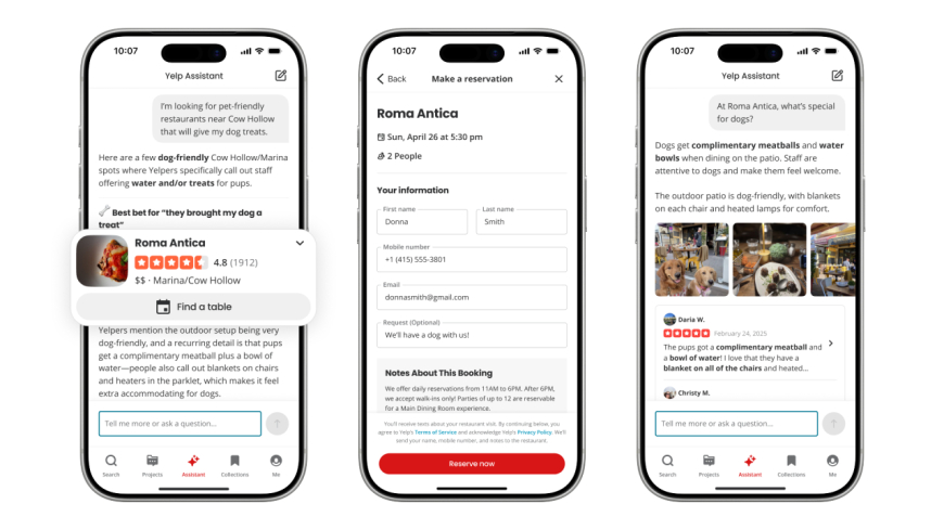 Yelp rolls out upgraded AI assistant for seamless booking and queries in one chat