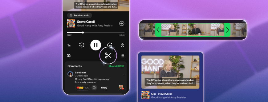 Spotify Introduces Podcast Clips to Save and Share Favorite Moments