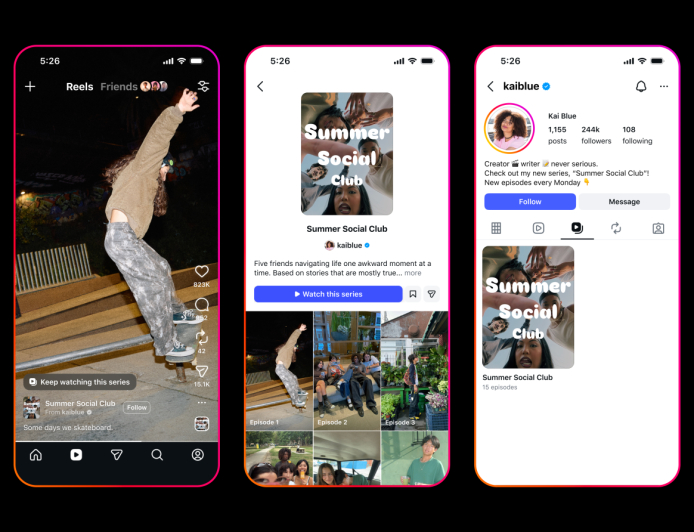 Meta experiments with ‘Series’ feature for episodic Reels on Instagram and Facebook