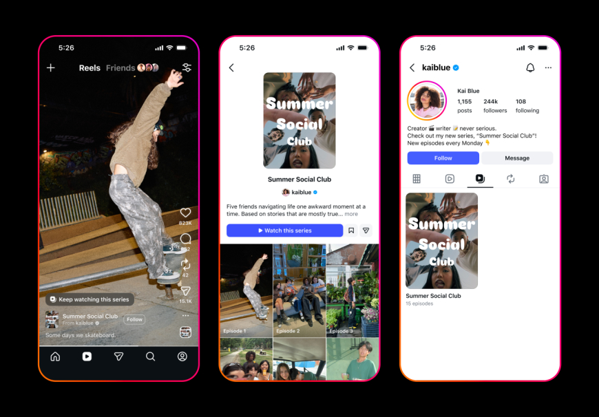 Meta experiments with ‘Series’ feature for episodic Reels on Instagram and Facebook