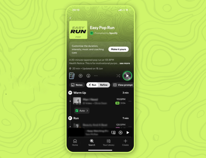 Spotify Adds New Running Mode With Personalized Music and Audio Cues