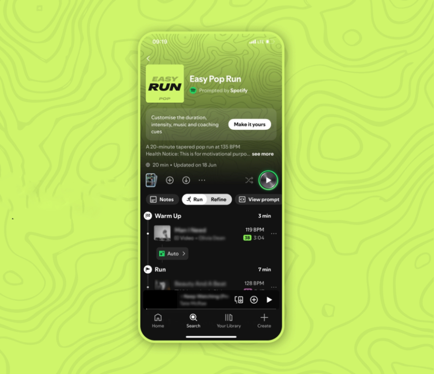 Spotify Adds New Running Mode With Personalized Music and Audio Cues