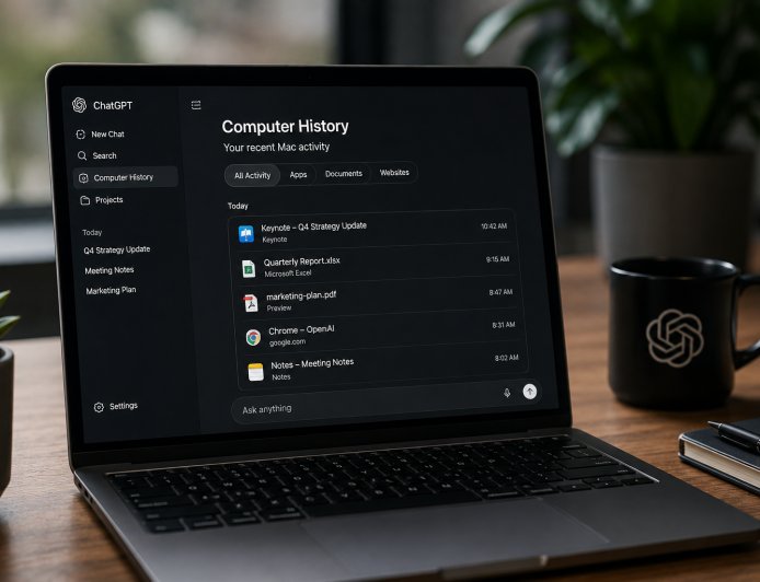 ChatGPT Computer History Tracks Mac Activity for AI Search