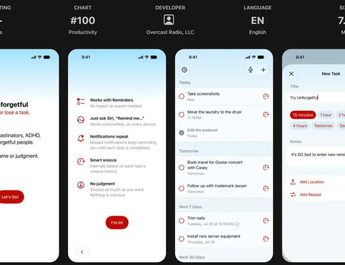 Unforgetful App Adds Persistent Reminders for Apple Users