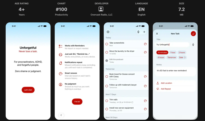 Unforgetful App Adds Persistent Reminders for Apple Users