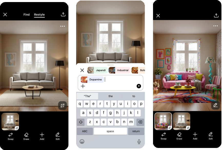 Pinterest Launches AI-Powered Restyle Feature to Redesign Rooms Virtually